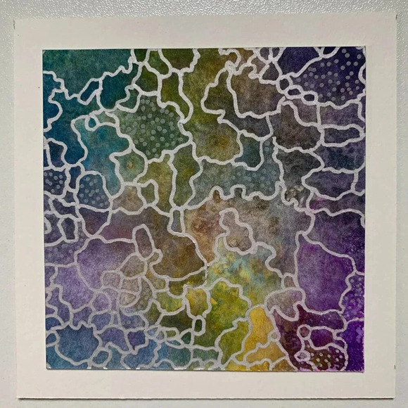 Original Handmade Abstract Watercolor Card Set - 6 Unique Blank Note Cards OOAK - Picture 11 of 14